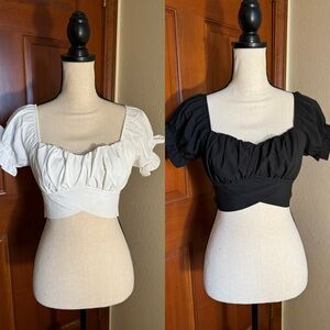 Crop Tops Bow Tie Back